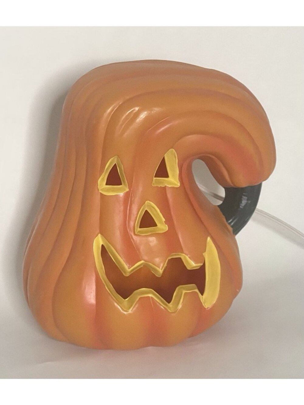Vintage Lighted Blow Mold Jack O Lantern Gourd Pumpkin Halloween Decor 9" H